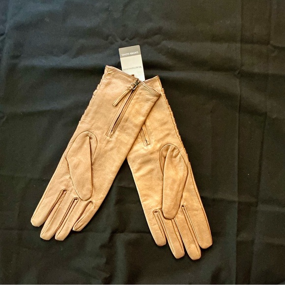 Worthington gold color Leather Gloves size L - Picture 2 of 5